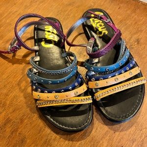 Circus by Sam Edelman Womens Bev Flat Sandals 7.0 Multicolor Studded Strappy